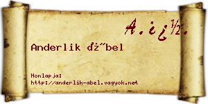 Anderlik Ábel névjegykártya
