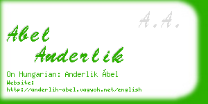 abel anderlik business card
